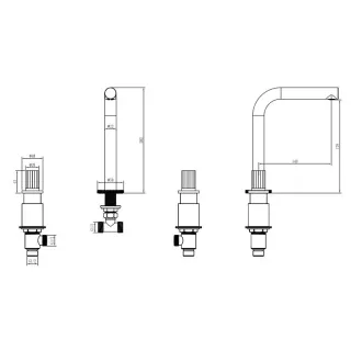 Встраиваемый смеситель для раковины Boheme Elegante 152-B-EL чёрный
